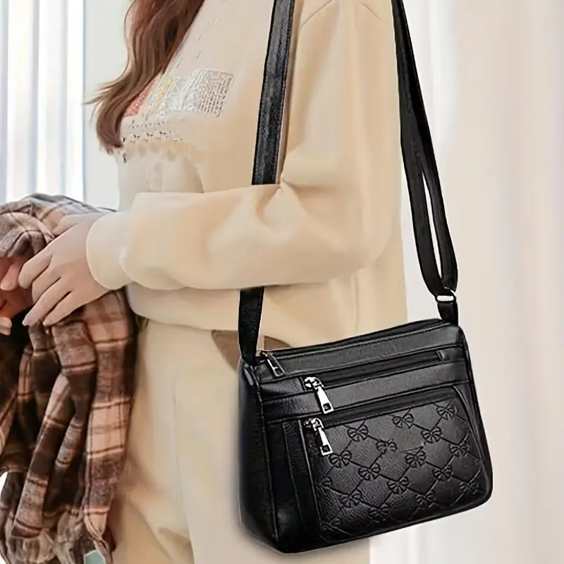New women's clothing bag, mother bag, multi-layer soft shoulder bag, briefcase (various zipper directions) women's gift