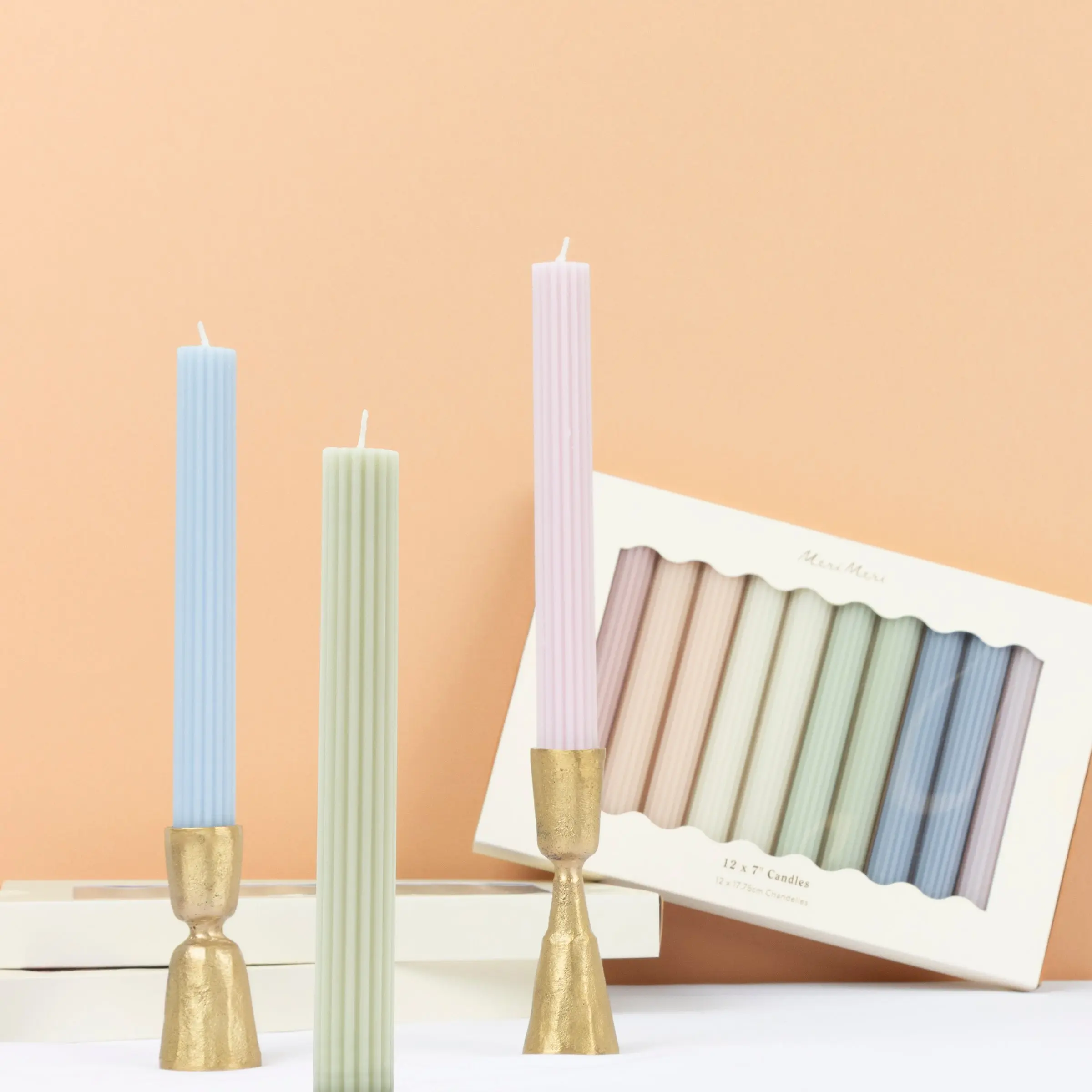 Pastel Table Candles (x 12)