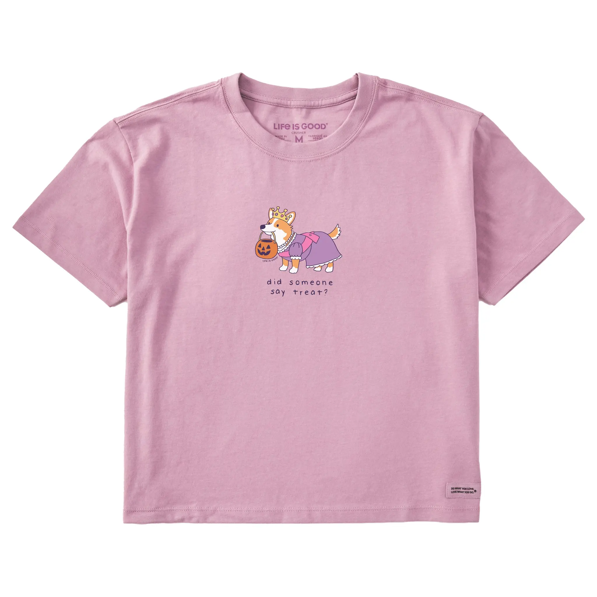Women's Did Someone Say Treat Corgi Short Sleeve Crusher Boxy Tee