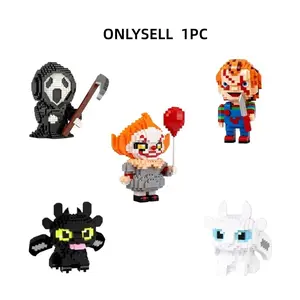 3 Fashionable Horror Theme Building Toys, Cute Dual Dragon Building Toys, Unique Design, Perfect for Gifts, Collection, Home Decor