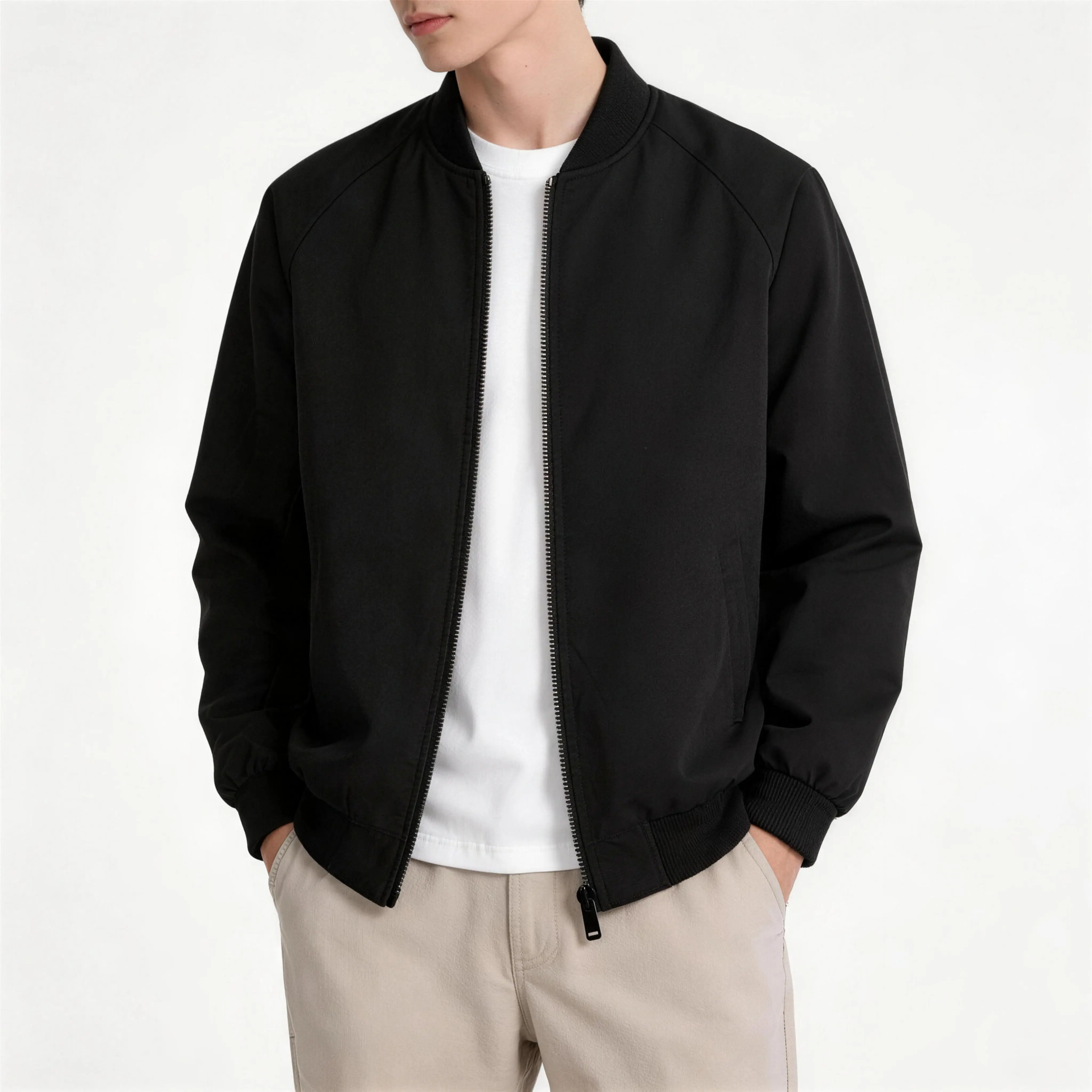 NELEUS Outer Lab Light Windproof Solid Baseball Bomber Jacket, Men Vintage American Loose Commuter Versatile Outerwear