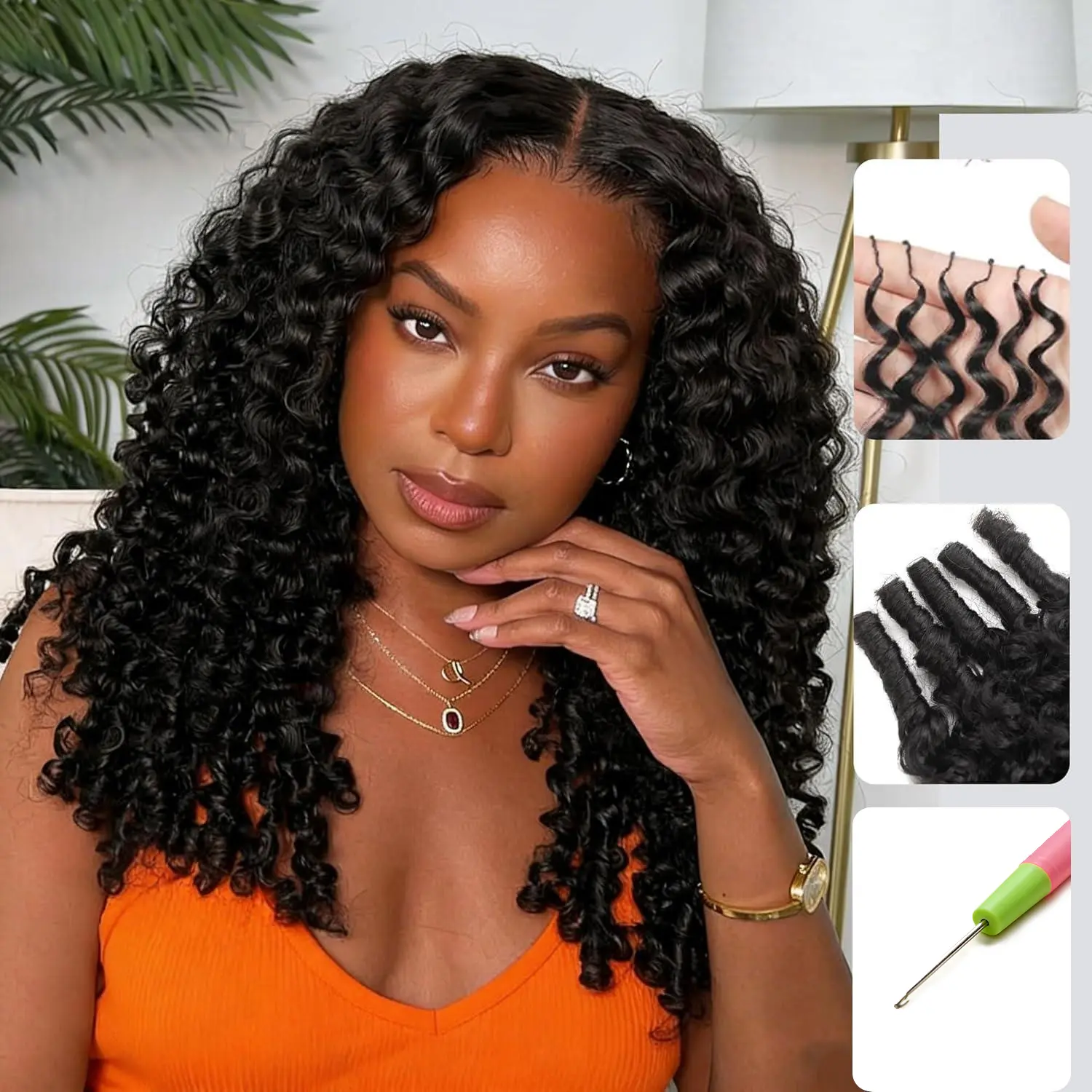 [Cheapest] MYLOCKME Hair Feather Crochet Human Hair Bundles for Miracle Knots Human Hair Burmese Curly Pre-Separated 50g/Pack Reusable Invisible 100% Virgin Human Hair Crochet Extensions Natural Black #TiktokShopSpringGlowUp #SummerVibes