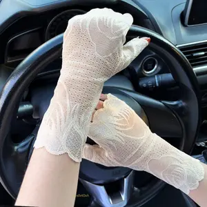 2026 New Arrival Ice-Feel Lace Gloves, Women's Lightweight Breathable Sun Protective Summer Gloves