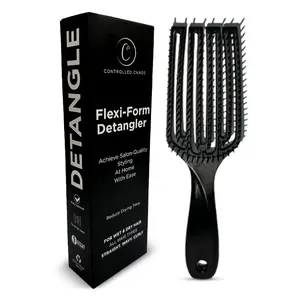 Flexi-Form Detangler Brush – Flexible Vented Detangling Hair Brush with Heat-Resistant Anti-Static Nylon Bristles for Wet & Dry Hair