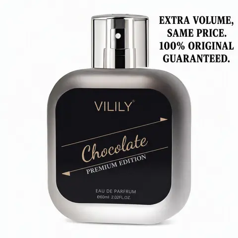 VILILY Men's Luxury Chocolate EDP Cologne - Long-Lasting Warm Gourmand Non-Toxic Perfume, Premium Matte Silver Bottle, 60ml 2.03 FL.OZ, Gift for Him, Everyday Use
