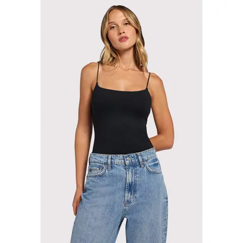 nuuds Women's Minimalist Cami Bodysuit - Stylish Stretch Spandex Fabric Top, Thin Material, Second Skin Fit, Day Wear, Shapewear Support, Snap Closure, XXL Size Option