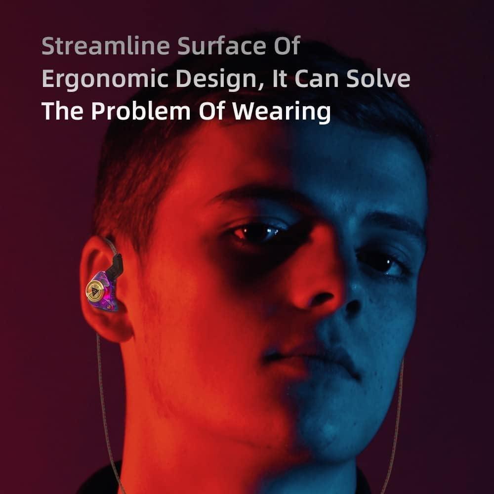 1/2Pcs Wired Gaming Earbuds, QKZ AK3 in Ear Monitors Headphones, Deep Bass Sound Wired Earbuds, HiFi in Ear Headphones with 1DD 10mm Dynamic Driver, IEM for Music Gaming Video Calling