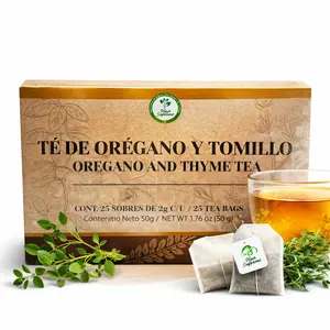 Oregano & Thyme (Tomillo) Herbal Tea - 25 Premium Tea Bags - 100% Natural & Caffeine-Free - Traditional Support for Respiratory Comfort & Digestive Health - Vegan, Non-GMO - Made in Mexico - Authentic by HIGH SUPREME
