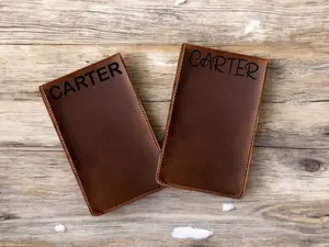 Leather Golf Scorecard Holder -  Laser engraved scorecard holder - Customizable Golf Scorecard - Golfscorecard covers - Pocket golf book
