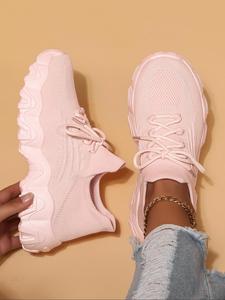 women's fashionable lace up low top sneakers, athletic running shoes, casual comfortable breathable sporty running shoes, all-match basic shoes for daily wear, casual running footwear