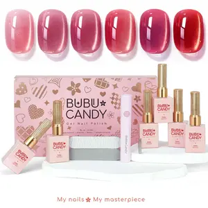 Exclusive to cecypatry BUBUCANDY 6Pcs Sweet Rose Cat Eye Gel Polish,15ml Sweet Rose Cat's Eyes Effect DIY Nails Nail Art gel polish,2026 Spring New Arrivals,Quick-Drying DIY Nails Nail Art, Liquid gel nails, DIY Manicure kit, Trendy nail art
