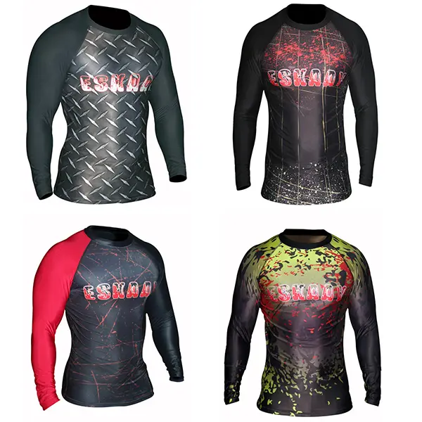 SKYLINEWEARS Men's Sublimated Long Sleeve Rash Guard Gym Running Swim Sweat Shirt Compression