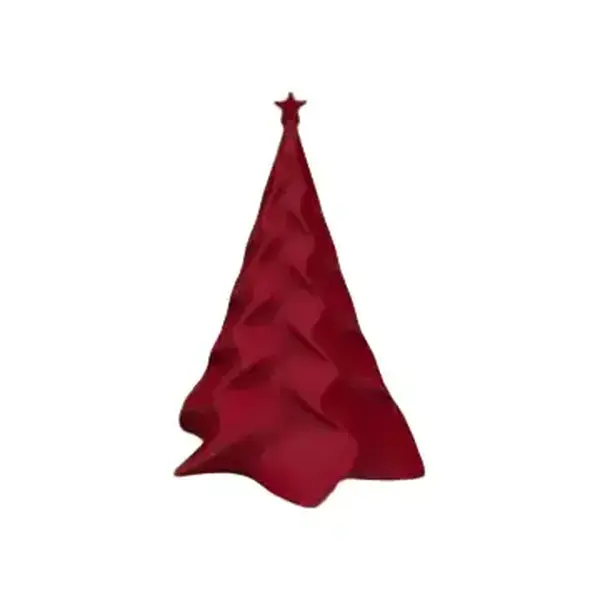 3D Printed Christmas Tree - Red, Minimalist Design, Perfect for Holiday Decor