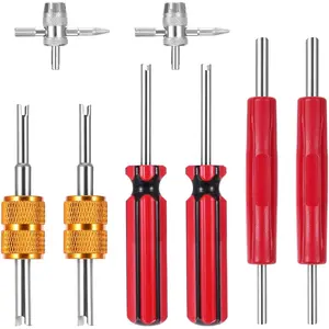 7 PCS Valve Stem Removal Tool Kit, Valve Core Removal Tool 4-Way Valves Stem Wrench Extractor Schrader Valves Removals Tools for Bicycle Car Trucks Tire Repair Installation removed valvulas or de