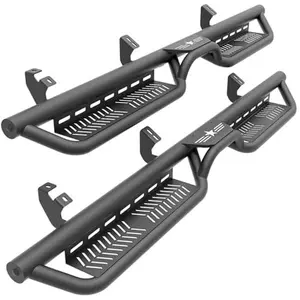 Running Board Side Steps Compatible for 2024 2025 2026 Toyota Tacoma Double Cab & Crew Cab (4 Full-Size Doors), Heavy-Duty Carbon Steel Two Stair Design Nerf Bar Side Rails Rock Sliders, Star Logo