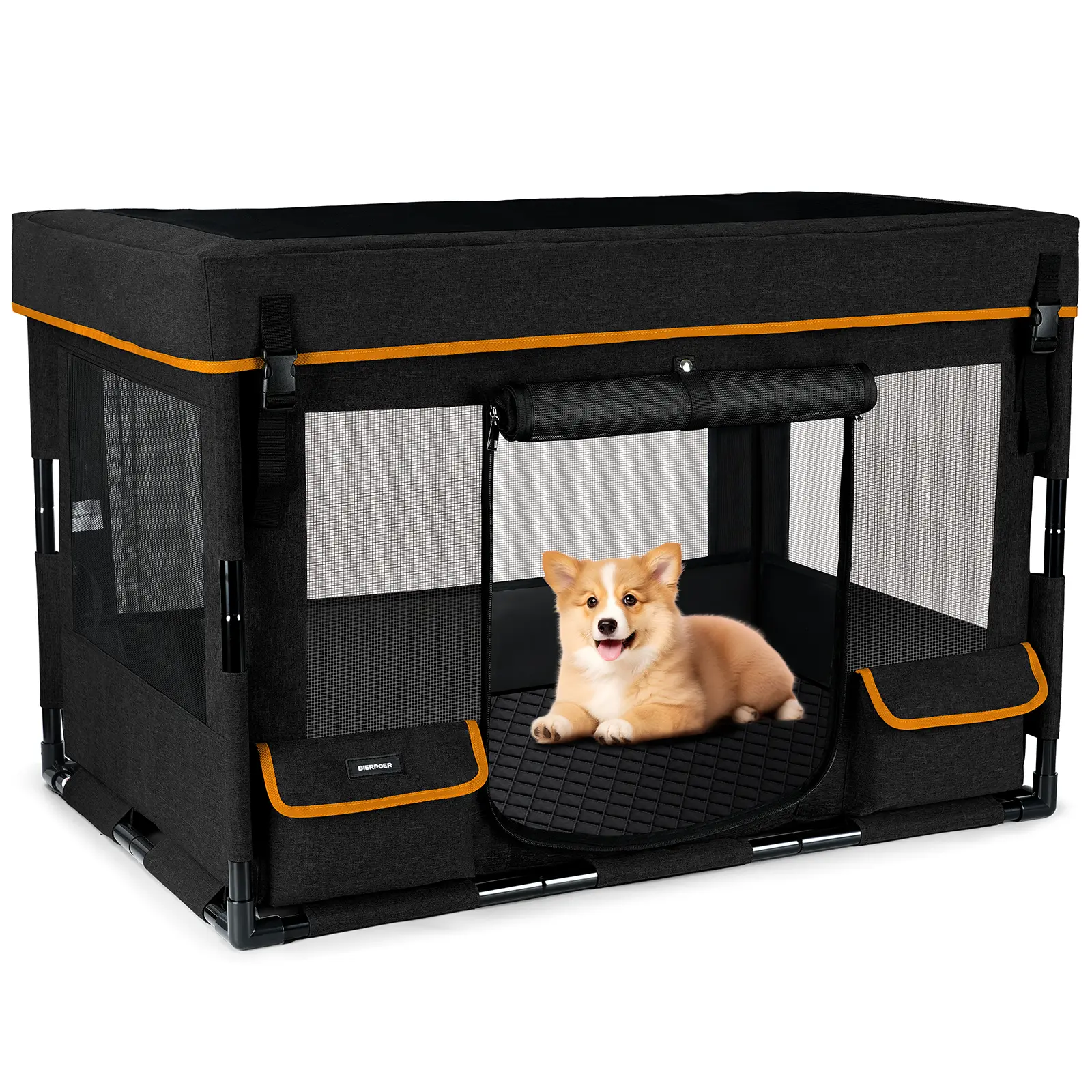 Durable Dog Playpen & Pet Tent with Iron Frame – Waterproof Base & Breathable Mesh Sides for Indoor/Outdoor Use