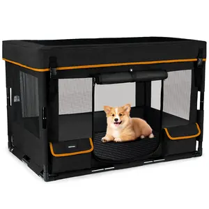 Durable Dog Playpen & Pet Tent with Iron Frame – Waterproof Base & Breathable Mesh Sides for Indoor/Outdoor Use