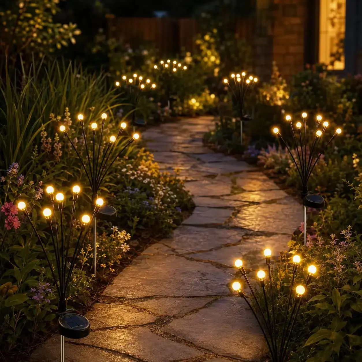 Outdoor Solar Firefly LED Lights -  Garden Stake Decorative Lamps with Automatic Dusk-to-Dawn Glow, Whimsical Decor, Mood Lighting & LED Pathway Lighting, dorm essentials, home decor, Christmas Decorative Lights  Camping Lights#Sohochic