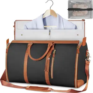 New Women's Foldable Suitcase Travel Bag, Multifunctional Storage Bag, Large PU Handbag Luggage, in Stock, Zipper Duffel Bag