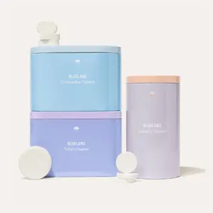 Blueland Tablet Trio, Toilet Bowl Cleaner, Dishwasher & Laundry Detergent Tablets with 3 Reusable Steel Storage Tins