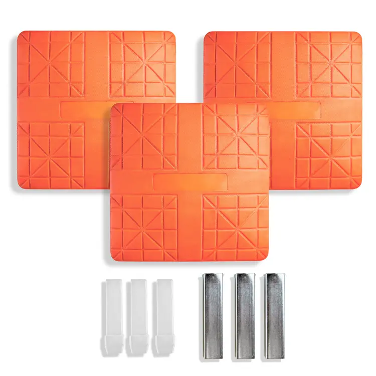 Cannon Sports Pro Style Set of 3 Bases for Baseball and Softball – 15" x 15" Molded Base Set with Waffle Bottom & Anchors - Includes 1st, 2nd, 3rd Base (Orange)