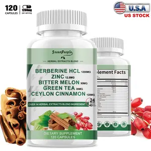 1200mg Berberine HCL Extract Capsules Healthy Cholesterol Anti-inflammatory