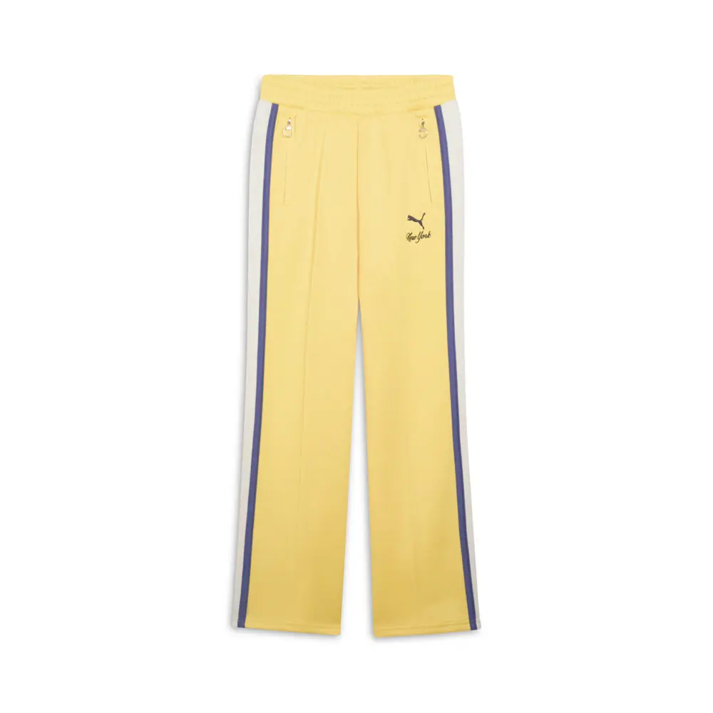 PUMA Womens T7 Bright Lights Nyc Straight Pants Casual - Yellow