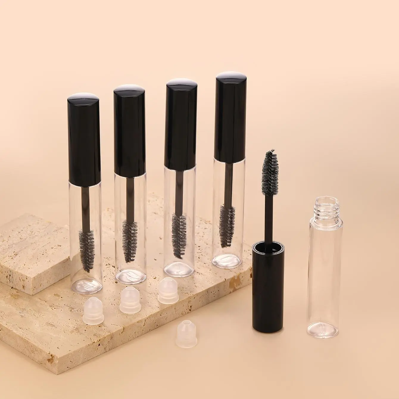 10ml Empty Eyelash Brush Tubes, 5pcs Travel Eyelash Growth Serum Bottles, Portable Clear Lightweight Makeup Bottles For Women, Storage Bottles, Transparent Container