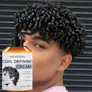 Men's 9.468fl.oz Curl Defining Cream, Hair Styling Cream with Moroccan Argan Oil, Coconut Oil & Shea Butter for Long-Lasting Bounce - Perfect for Leslie Waves, Curly and Loose Curls, Hydrates & Enhances Definition while Smoothing Frizz