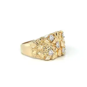 14k Gold Plated Nugget Ring (D) Elegant Fashion Rings