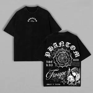 valentine shirts Phantom Troupe Tee – Chrollo Lucilfer | Hunter x Hunter Vintage Washed Oversize T-Shirt