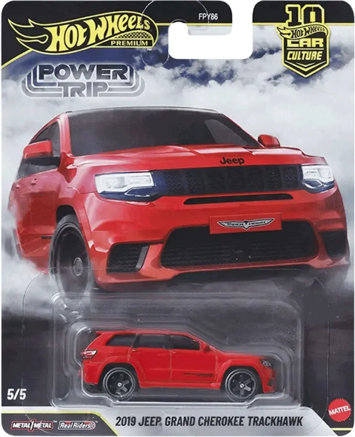 Hot Wheels 2026 Power Trip 1:64 Scale Diecast Model Car - 2019 Jeep Grand Cherokee Trackhawk Toy Vehicle, New Boxed Premium Sealed Package, Collector Display for Toys & Hobbies Enthusiasts