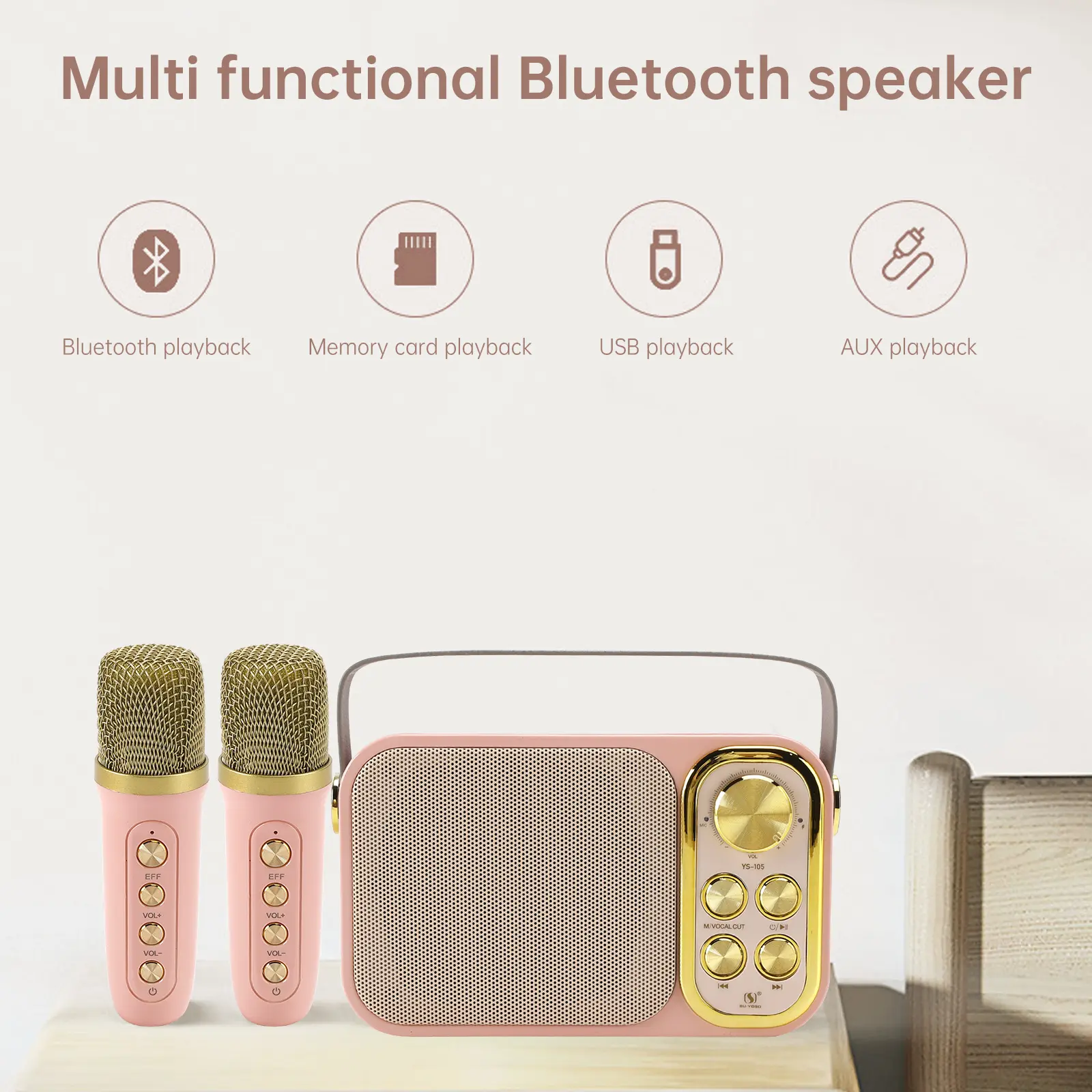 Mini Wireless Bluetooth Speaker 10W Power Home Theater Dual Microphone Speaker