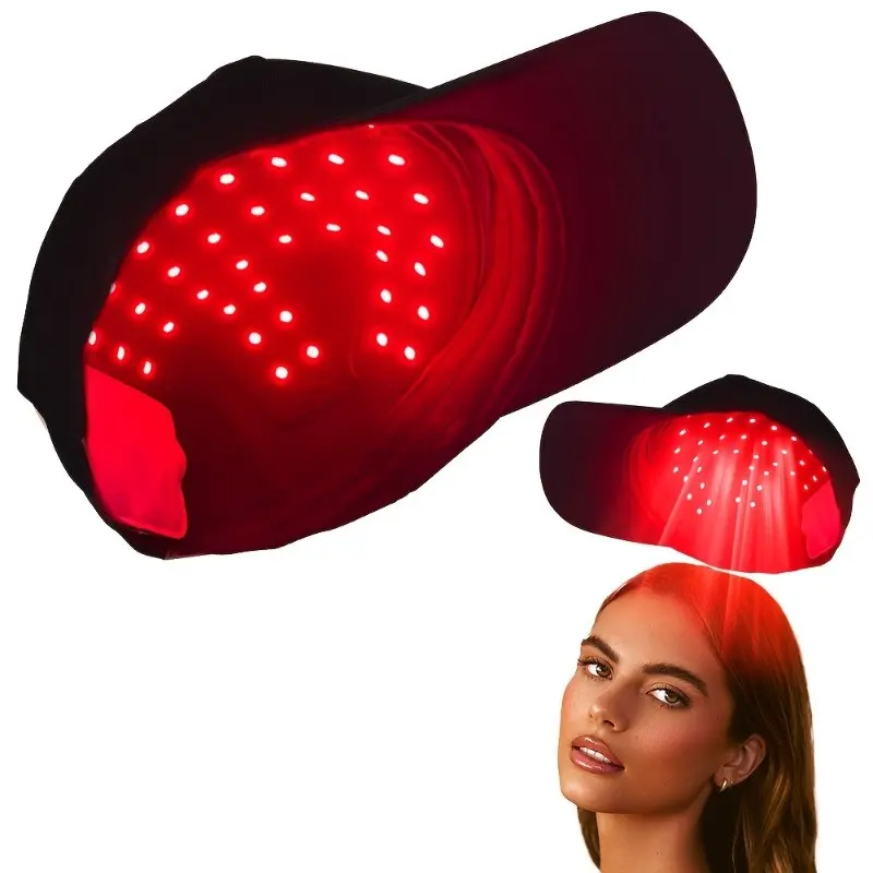 LED Photon Vibration Hair Hat, 7 Color Lights Headlight Device, Scalp Head Massage for Men and Women, Easy Wear, Lightweight, Compact, Wearable, Travel Friendly