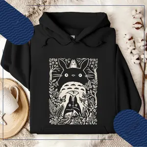 Vintage My Neighbor Totoro Sketch Sweatshirt or Shirt – Studio Ghibli Anime Hoodie, Cute Totoro Graphic Tee, Aesthetic Ghibli Gift