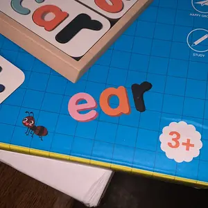 Boxed Letter Building Blocks, Parent-Child Game, Halloween & Christmas Kids Gift, Alphabet Matching Color Sorting Board, Vocabulary Learning Tool, Preschool Alphabet Tool