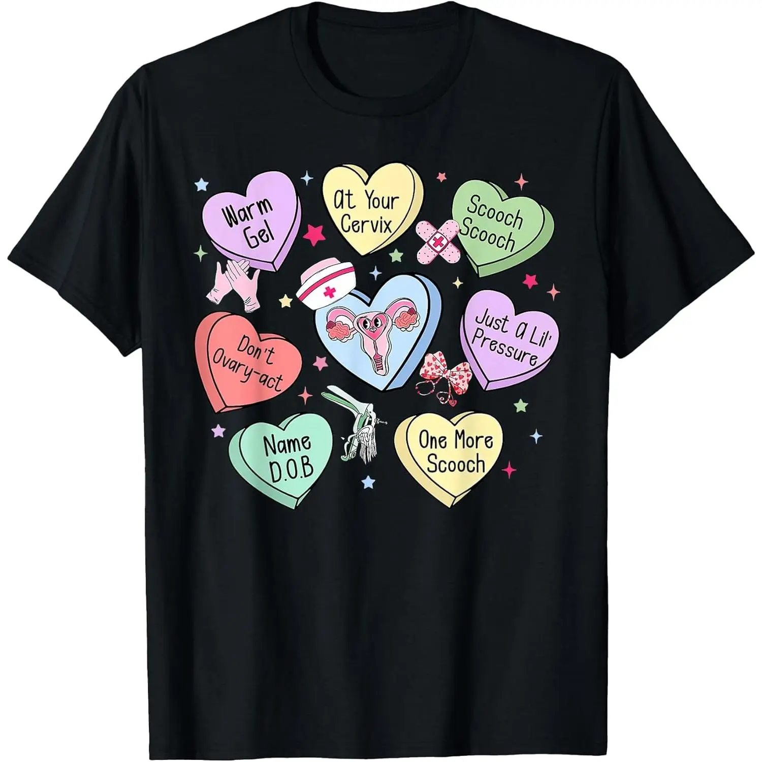 OBGYN Nurse Candy Heart Valentines Obstetrician Gynecologist T-Shirt