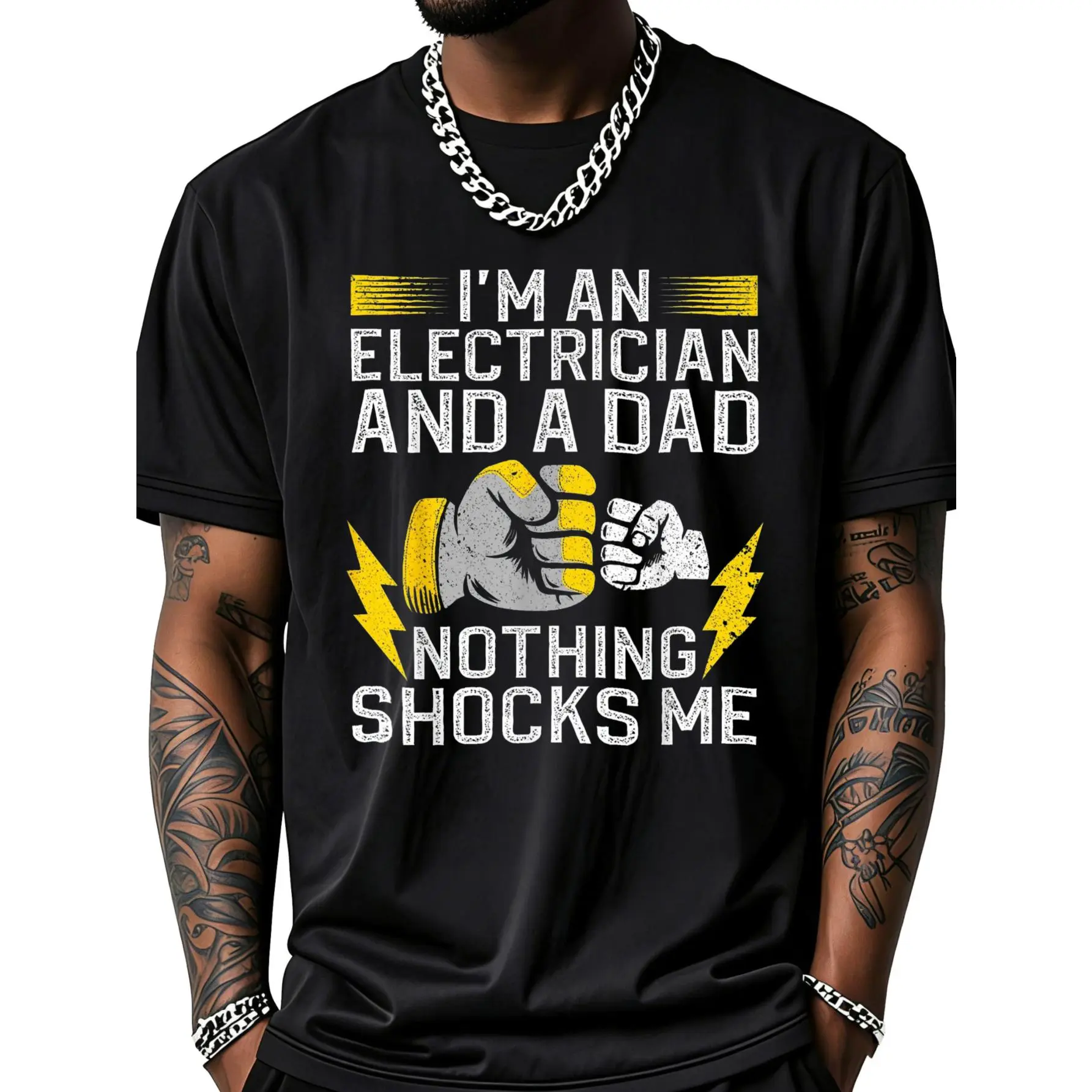 Funny Electrician Design for Men Daddy Electrical Engineers T-Shirt