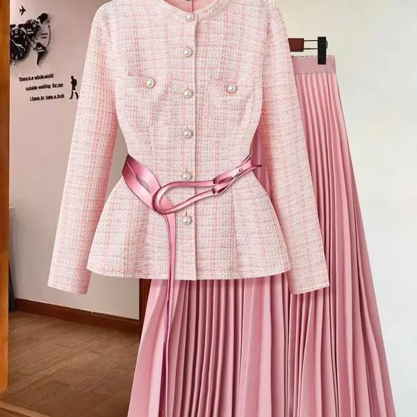 Elegant Women's Two-Piece Dress Set, Stylish for Special Occasions, Perfect Fit Design, Fashionable Ladies' Clothing Collection(gift)