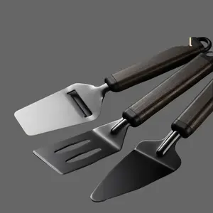 Various kitchen gadgets: stainless steel cheese spatula, cake spatula, multifunctional spatula for home cooking