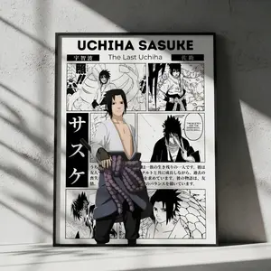 Sasuke Uchiha Anime Poster, Naruto Manga Wall Artwork Prints, Home Decor Gift