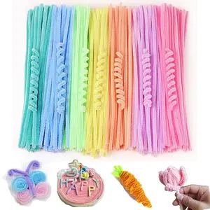 200Pcs 7Colors Pipe Cleaners for Crafts Chenille Stems Supplies Pastel Macaron Color Pipe Cleaner Crafts for DIY Art and Craft Projects 12x0.24inch