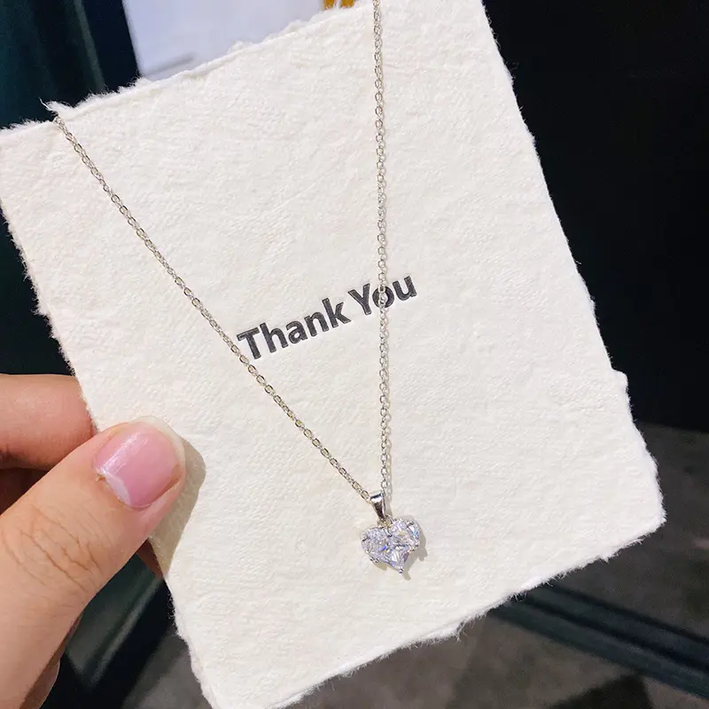 D29 Silver Zircon Heart