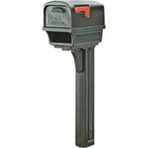 Solar Group  Double Wall Mailbox Post Combo - 11.50 x 21.77 x 50 in. - Black