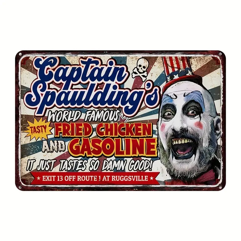 Captain Spaulding's Tasty Iron Metal Signage - 12x8 in Retro Look Hanging Sign, Home Decor for Bar, Restaurant Wall