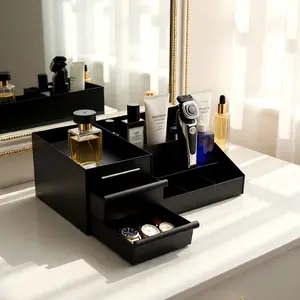 3-Tier Luxury Cologne Organizer for Men - Waterproof Vanity Storage Case with Drawers, Perfect Gift for Husband & Boyfriend