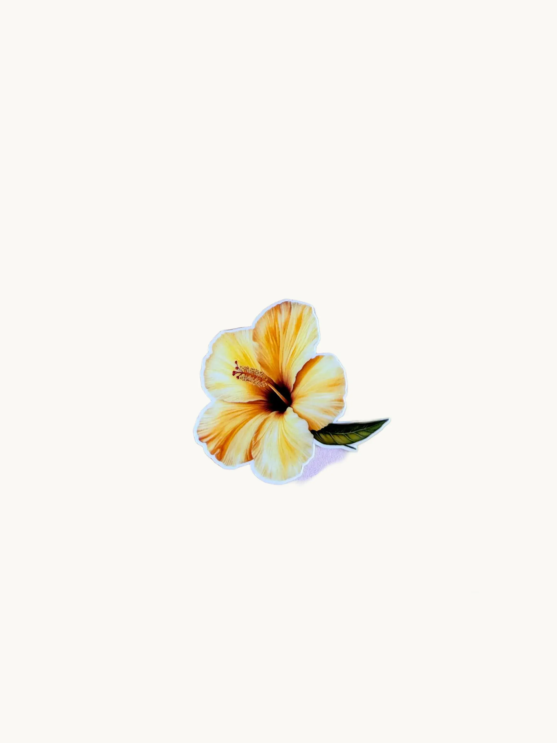 Vibrant Yellow Hibiscus Sticker –