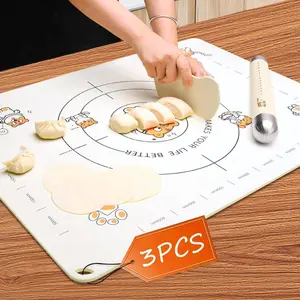 34x Inch Extra Thick Silicone Pastry Board,  Baking Mat with Measurements, Non-slip  Mat, Kneading Counter Mat, Non-Stick Dough Mat with Edge Heightening