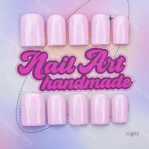 Delicatething Y2K Style Nail Set, Handmade Full Color Design, Includes Jelly Glue, Crystal Stick, File, Perfect Gift for Women