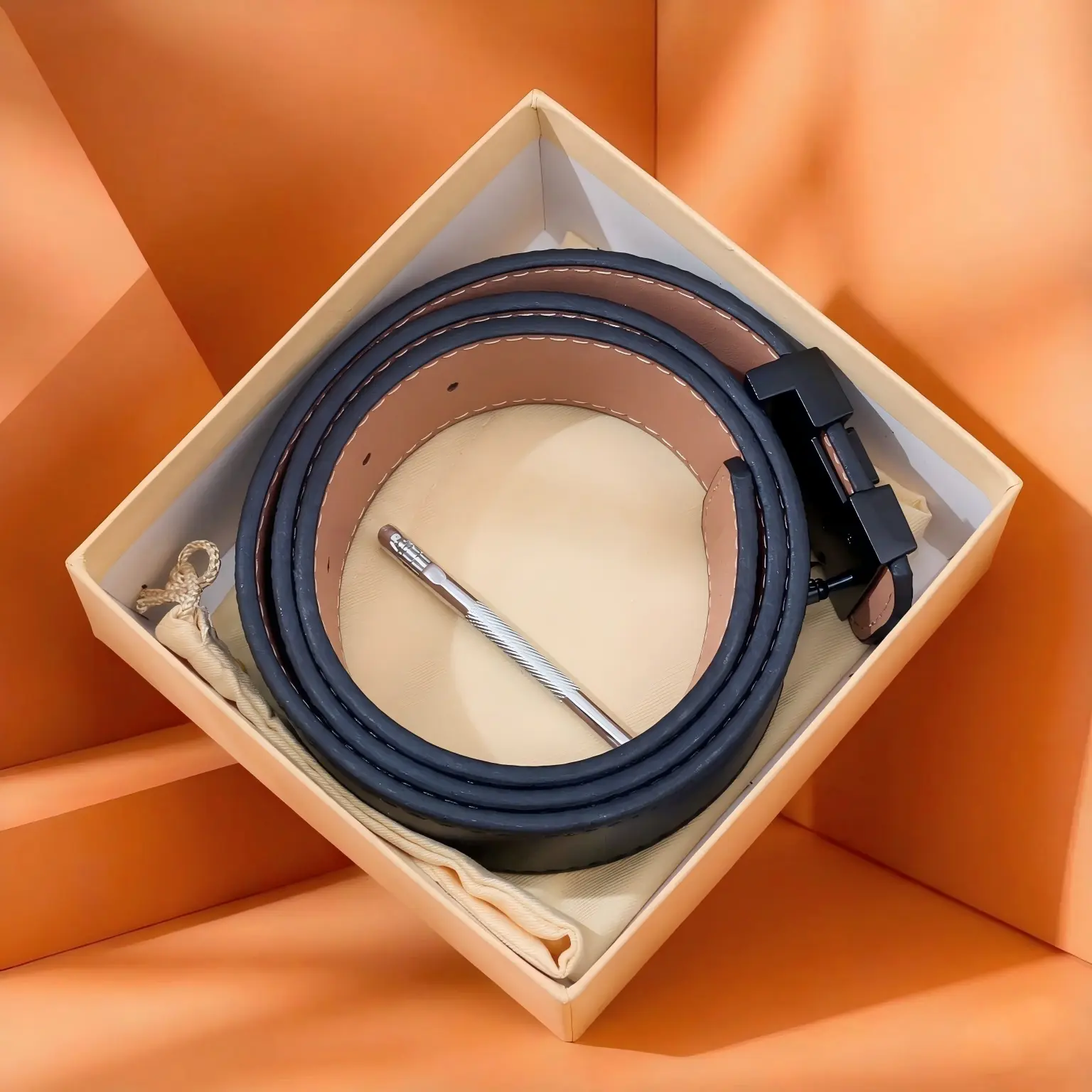 Business Men Automatic Leather Belt Luxury Gift Box Pack For Husband Father Birthday Gift